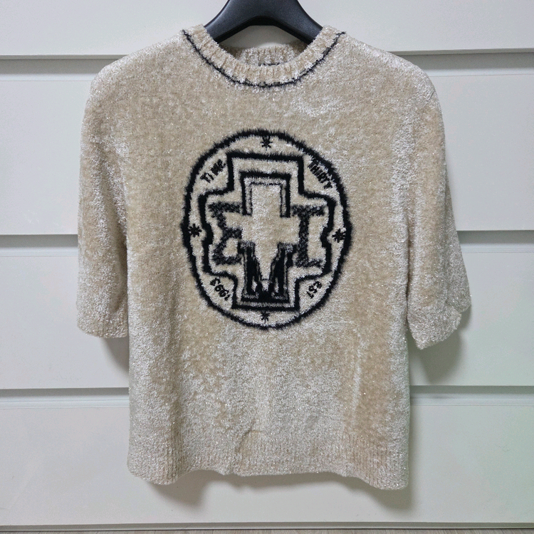 타임 실크 블렌드 인타르시아 니트 탑 크림 랑방 마인 더캐시미어 시스템 오브제 sjsj 이미지