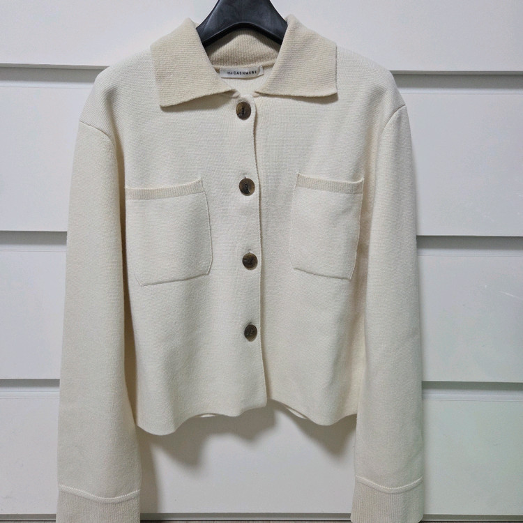 더캐시미어 캐시미어 캐시미어 블렌드 컬러 라인 니트 자켓 크림 55 랑방 타임 마인 이미지
