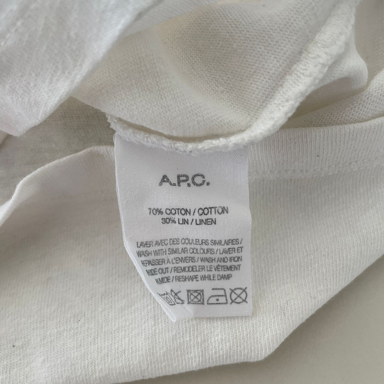 아페쎄 공용m 오버핏 로고 화이트 반팔 티셔츠 이미지