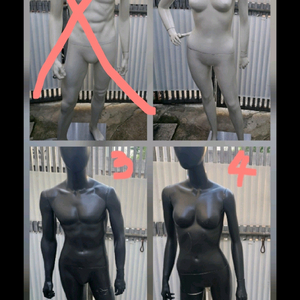 마네킹 남녀 세트 화이트/블랙 이미지