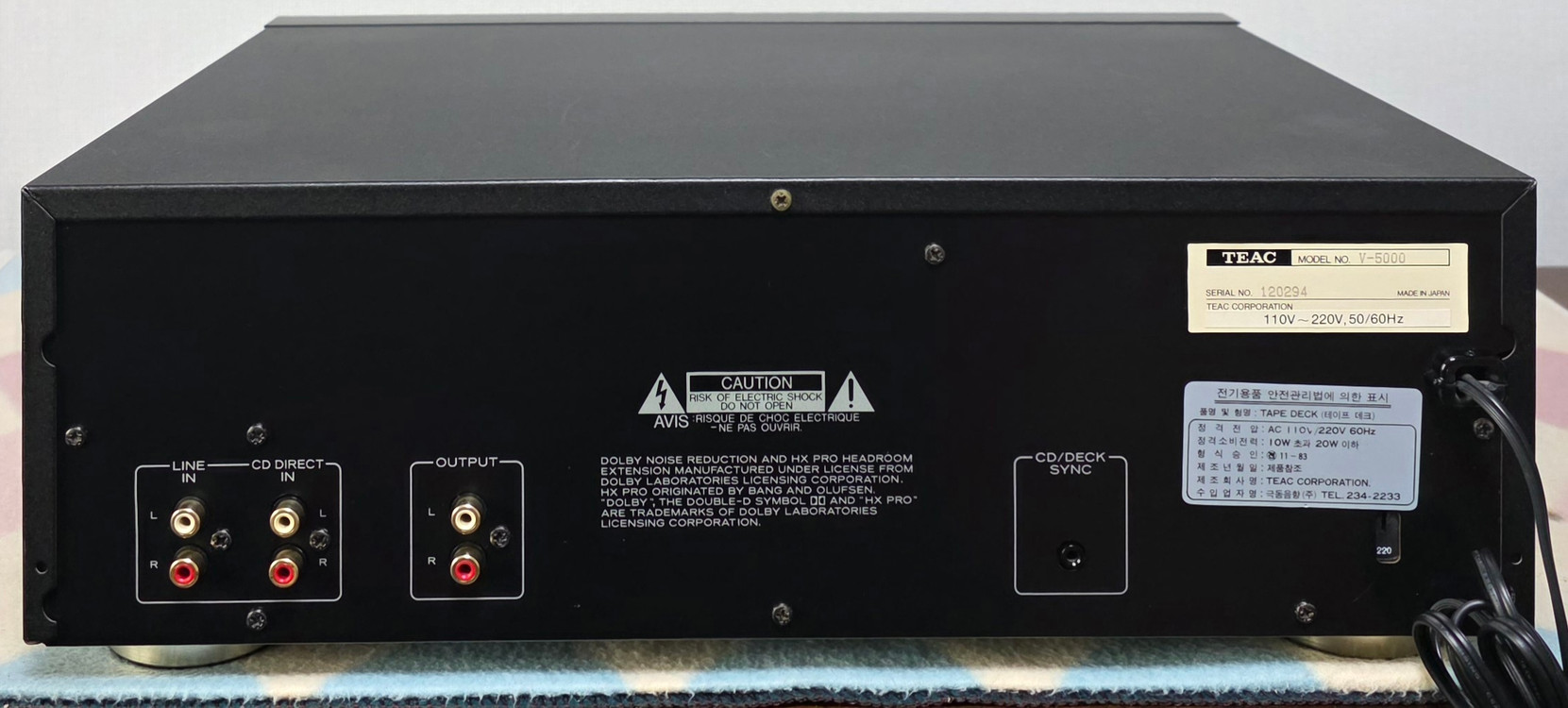 TEAC 카세트 데크 V-5000 이미지