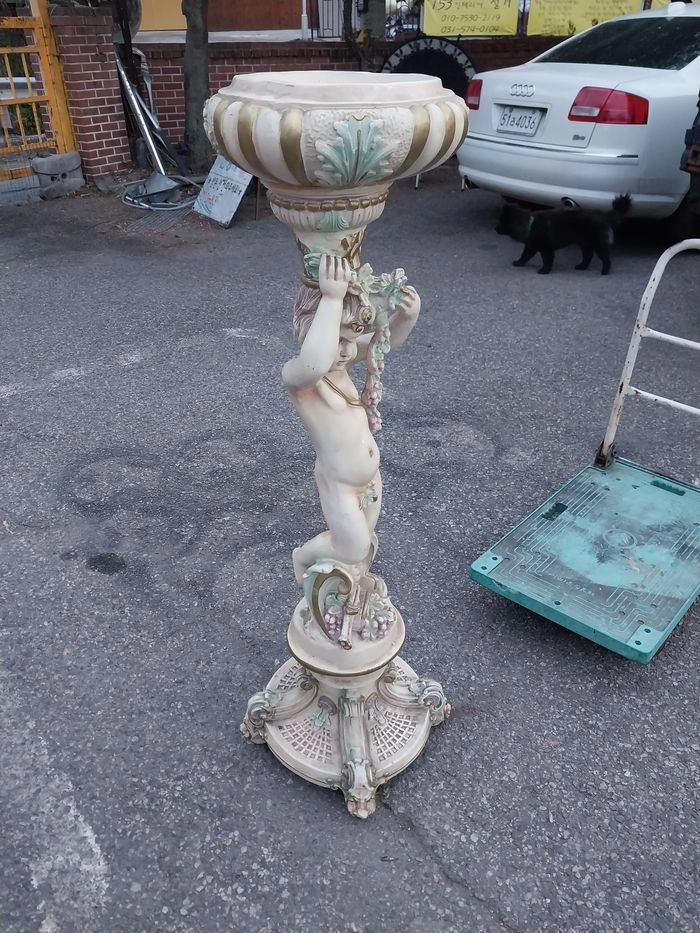 유럽풍 대형 빈티지 엔틱 천사상 수반/높이 130cm - 직거래만 이미지