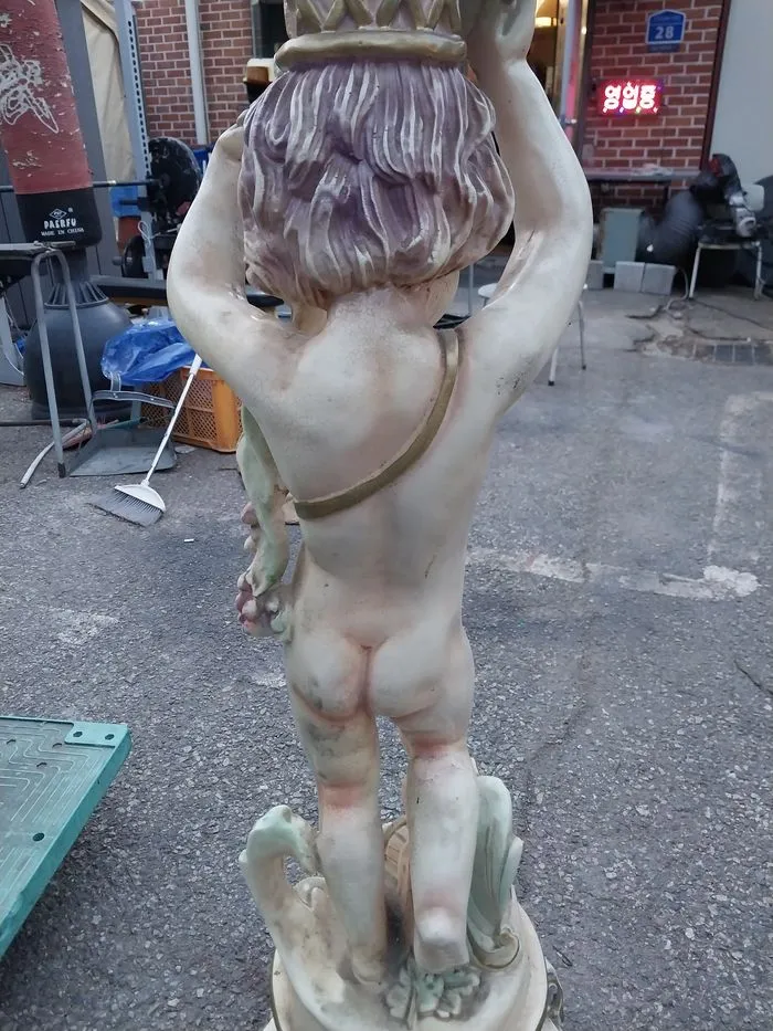 유럽풍 대형 빈티지 엔틱 천사상 수반/높이 130cm - 직거래만 이미지