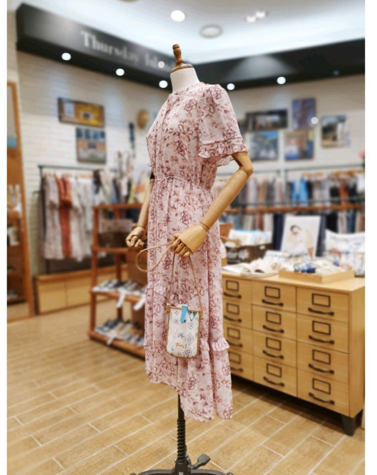 새옷 S 쉬폰 프릴 롱 원피스 써스데이아일랜드 이미지