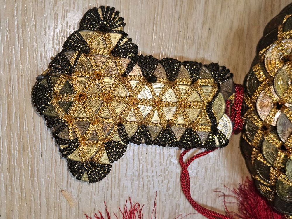 Aㅡ21.(초희귀/새해선물) 일본 5엔 동전으로 엮은 인연과 복을 부르는 전통 공예품 이미지