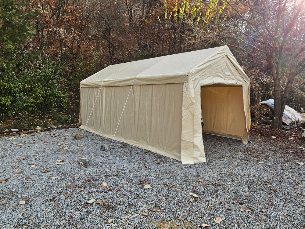 테라스 그늘막 창고 장박 농막 가제보 캐노피천막 야외 캠핑 옥상 몽골텐트 천막 이미지