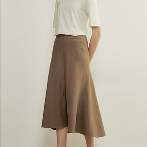 21 더캐시미어 린넨 블렌드 플레어 스커트 한섬 랑방 타임 마인 시스템 sjsj 래트바이티 구호 르베이지 이미지