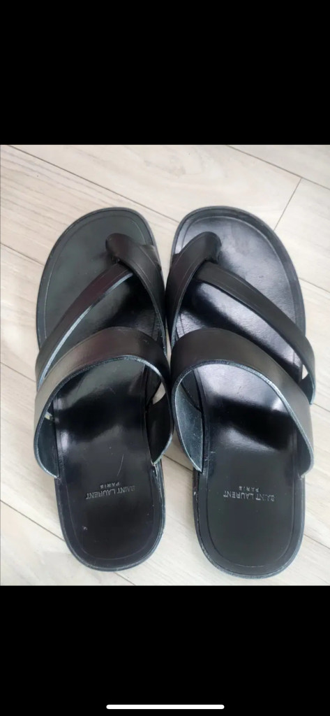 입생로랑 saintlaurent ysl 생로랑 정품 블랙 가죽 쪼리 샌들 42사이즈 270 이미지