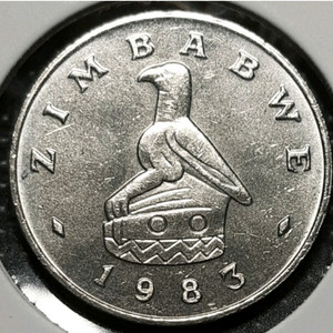희귀 짐바브웨 미사용 1983년 20센트.외국주화 주화 화폐 동전 이미지