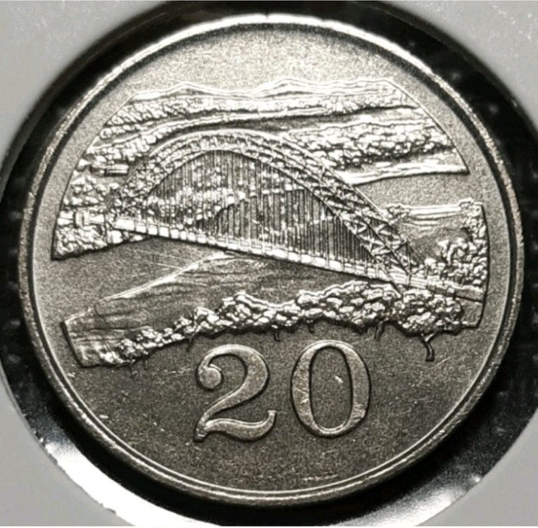 희귀 짐바브웨 미사용 1983년 20센트.외국주화 주화 화폐 동전 이미지