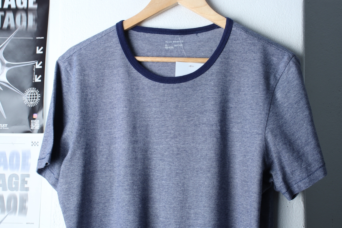(M) 클럽모나코 반팔 티셔츠 한섬 스트라이프 블루 이미지
