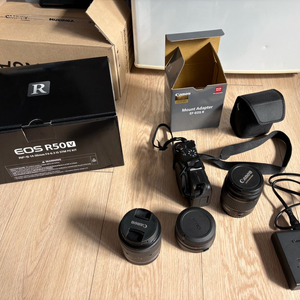 캐논 r50v 1430 렌즈킷 + ef-r 마운트 어댑터