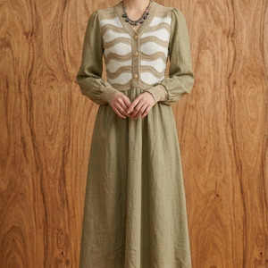 * 니트 콜라보 플레어 롱 원피스 ( 새 상 품 )* 이미지