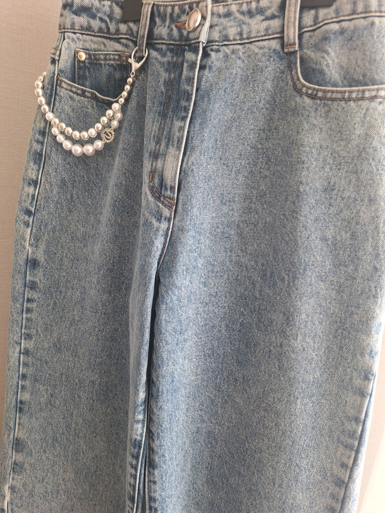 한섬 마인 25ss 펄 체인 스트랩 데님팬츠 ㅡ1년차비품 이미지