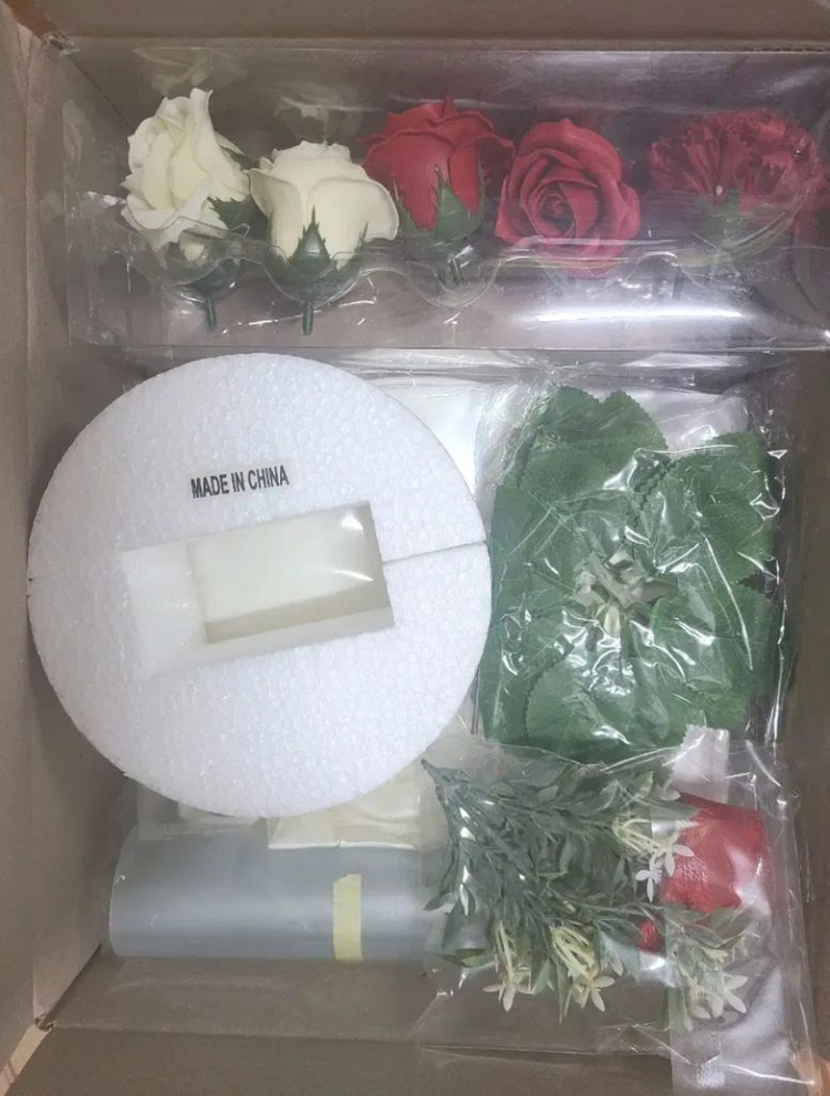 레드 & 화이트 플라워 용돈 케이크 DIY 만들기 (택포가) 이미지