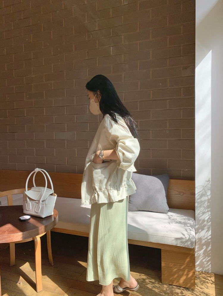 젬마월드 린넨 블루종 1회착용 이미지