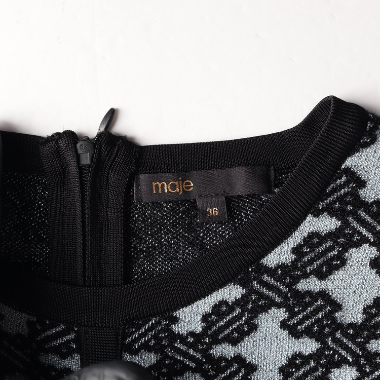 마쥬 자카드 니트 미니 드레스 원피스 이미지