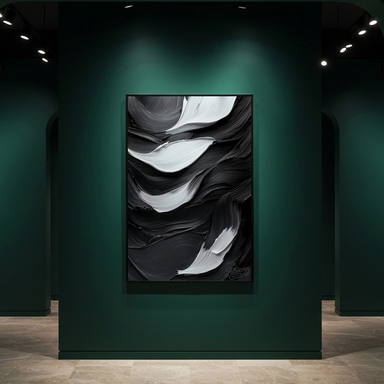 그림 액자 팝아트 인테리어소품 밤의 숨결 추상그림 추상액자 대형 모던 블랙앤화이트 캔버스 스타일 거실 카페 인테리어 이미지