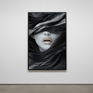 그림 액자 팝아트 인테리어소품 침묵의 미학 여성인물그림 인물액자 블랙 골드 감성 거실 대형 인테리어 아트포스터 이미지