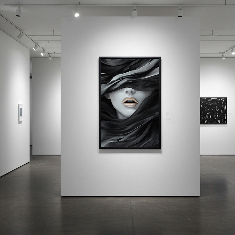 그림 액자 팝아트 인테리어소품 침묵의 미학 여성인물그림 인물액자 블랙 골드 감성 거실 대형 인테리어 아트포스터 이미지