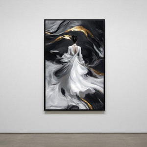 영혼의 무도회 그림 액자 팝아트 인테리어소품 여인그림 인물액자 모던한 흑백 골드 아트포스터 거실 대형 인테리어 벽걸 이미지