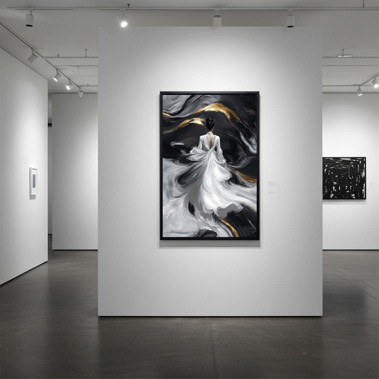 영혼의 무도회 그림 액자 팝아트 인테리어소품 여인그림 인물액자 모던한 흑백 골드 아트포스터 거실 대형 인테리어 벽걸 이미지
