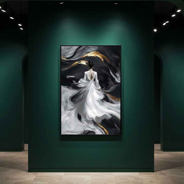 영혼의 무도회 그림 액자 팝아트 인테리어소품 여인그림 인물액자 모던한 흑백 골드 아트포스터 거실 대형 인테리어 벽걸 이미지
