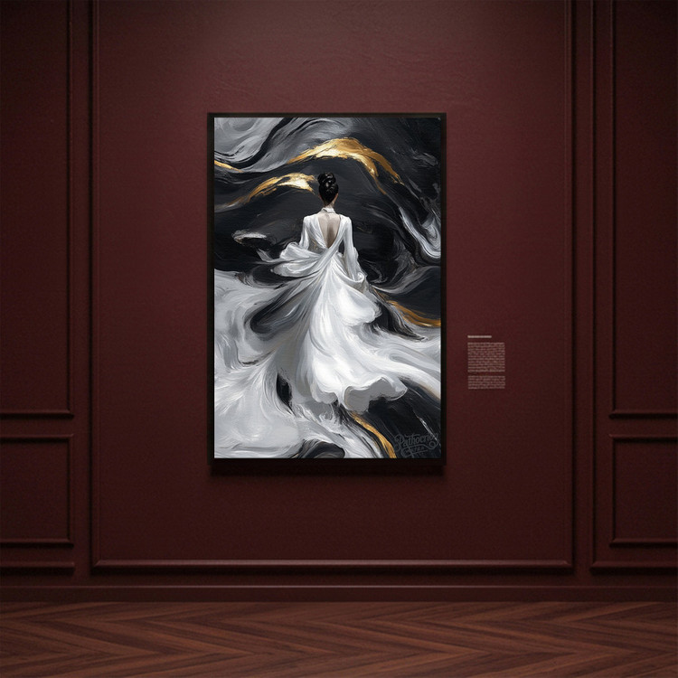 영혼의 무도회 그림 액자 팝아트 인테리어소품 여인그림 인물액자 모던한 흑백 골드 아트포스터 거실 대형 인테리어 벽걸 이미지