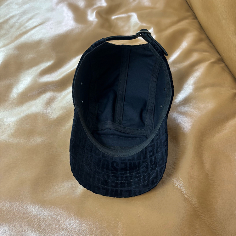 슈프림 캠프캡 모자 박스로고 자카드 벨벳 블랙 이미지