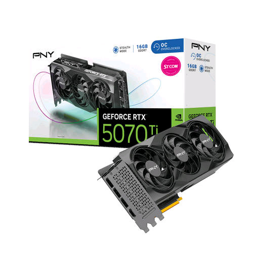 PNY RTX 5070 Ti 16GB Triple Fan STCOM 그래픽카드 이미지