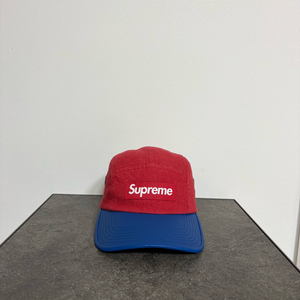 (OS) 슈프림 박스로고 캠프캡 모자 레더 바이저 레드 블루 이미지