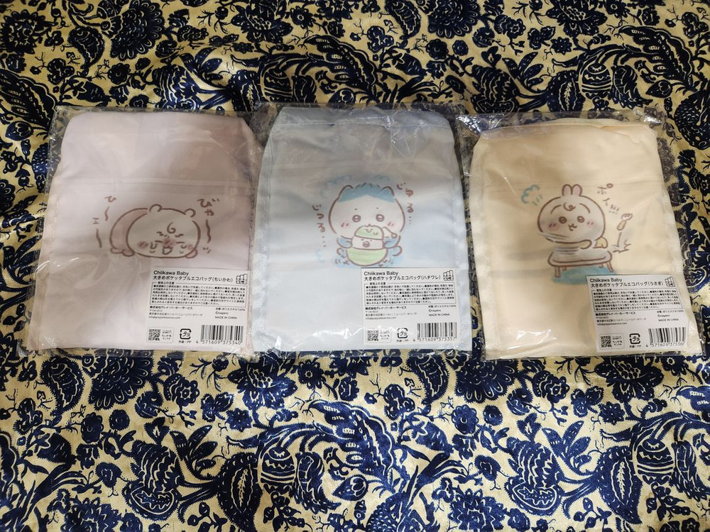 치이카와 베이비 큼직한 폴더블 에코백 (치이카와, 하치와레, 우사기) 이미지