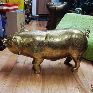 대형 황동 복 돼지 이미지