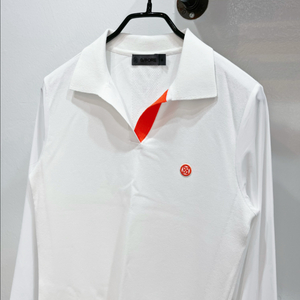 [미착용](66/m) 지포어 크림화이트 소매 냉감 카라넥 니트 골프티셔츠 이미지