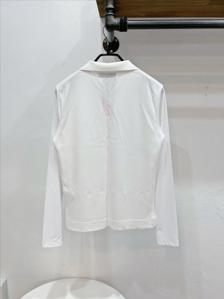 [미착용](66/m) 지포어 크림화이트 소매 냉감 카라넥 니트 골프티셔츠 이미지