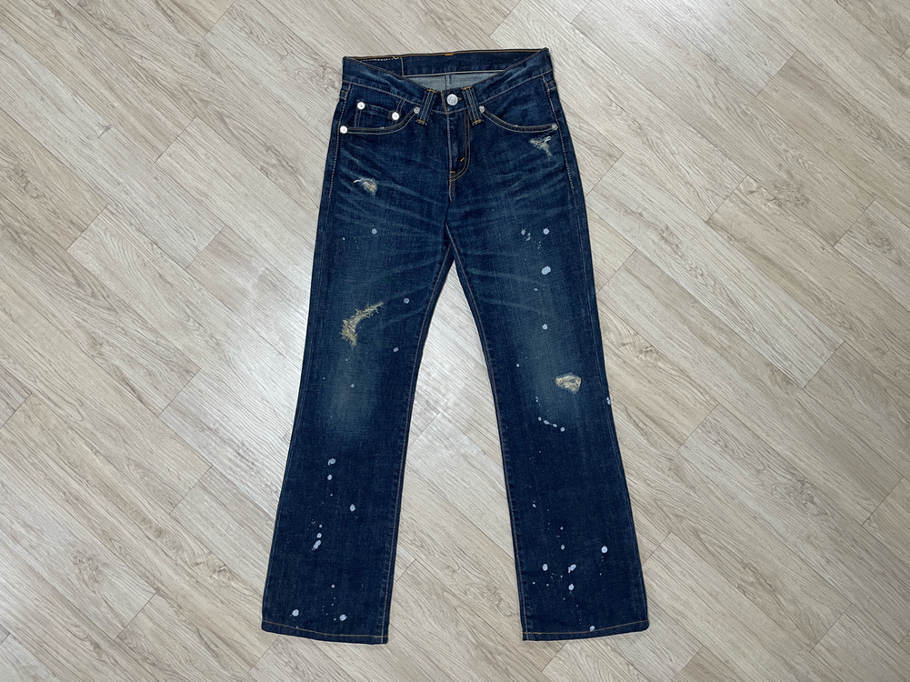29) 00s 리바이스 재팬 여성 진청워싱 페인팅 데님 부츠컷(RRL&LVC&폴로) 이미지