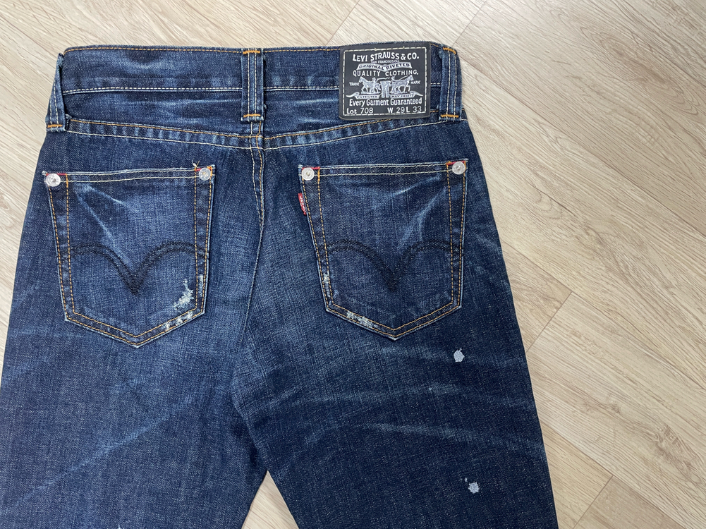 29) 00s 리바이스 재팬 여성 진청워싱 페인팅 데님 부츠컷(RRL&LVC&폴로) 이미지