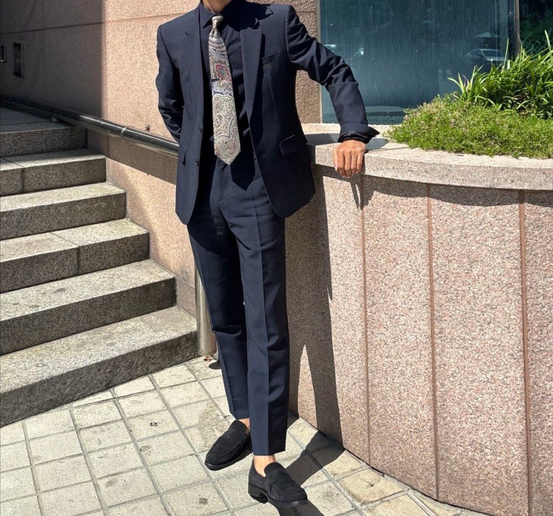 시스템옴므 다크네이비 S/S 정장 수트 셋업 1회착용 후 보관중 이미지