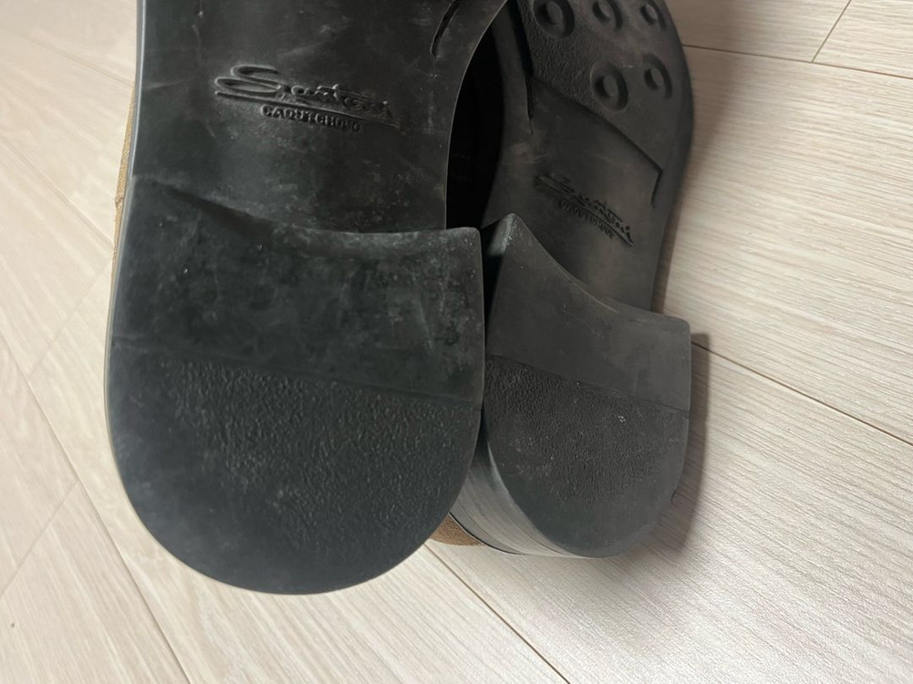 이태리 Santoni 산토니 브라운 스웨이드 윙팁 첼시 부츠 255-26 이미지