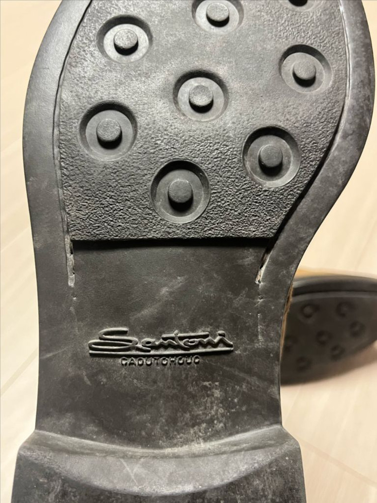 이태리 Santoni 산토니 브라운 스웨이드 윙팁 첼시 부츠 255-26 이미지