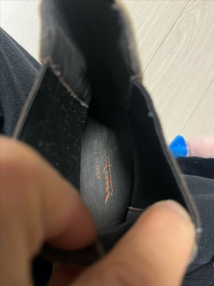 이태리 Santoni 산토니 브라운 스웨이드 윙팁 첼시 부츠 255-26 이미지