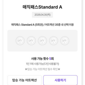 (4월 30일) 롯데월드 매직패스_스탠다드A 2장 / B 2장 이미지