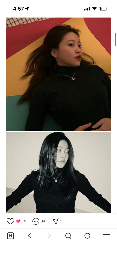 디올 예리 목걸이 결예리 은장 dior cd목걸이 명품 이미지