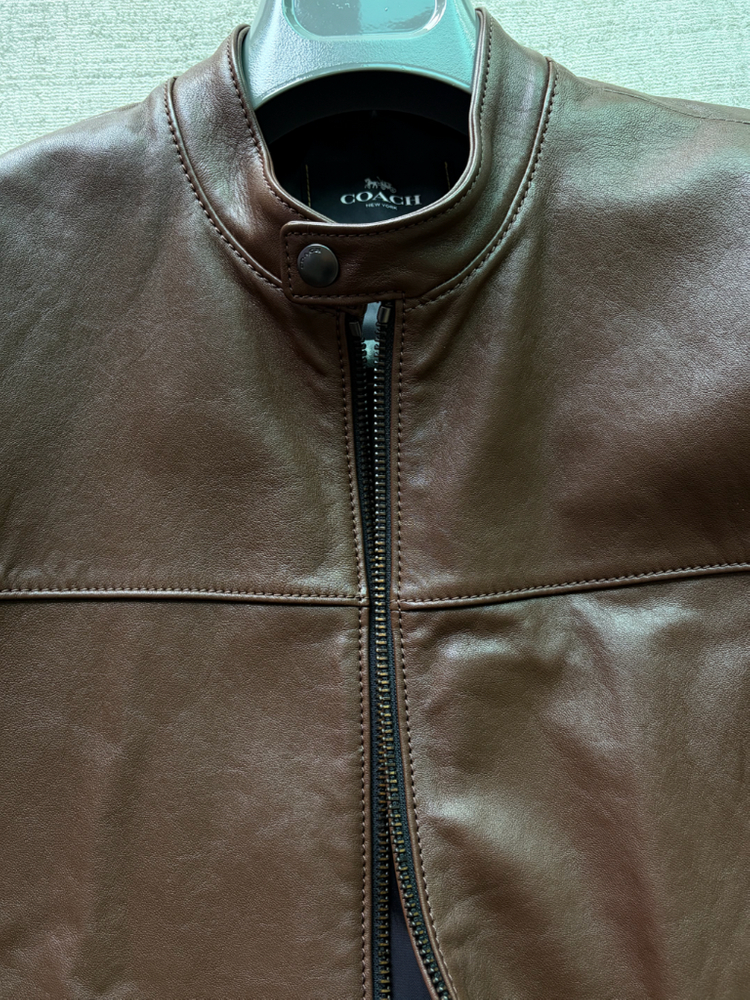 코치 시그니처 카페레이서 코티드 램스킨 라이더 자켓 이미지