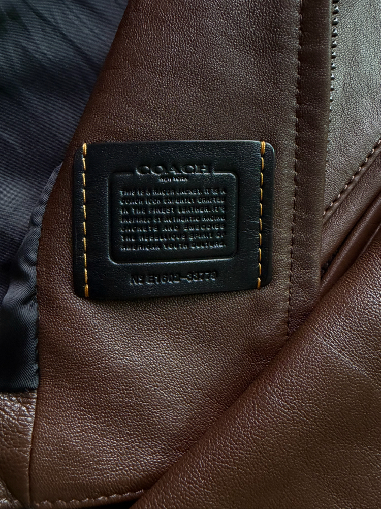 코치 시그니처 카페레이서 코티드 램스킨 라이더 자켓 이미지