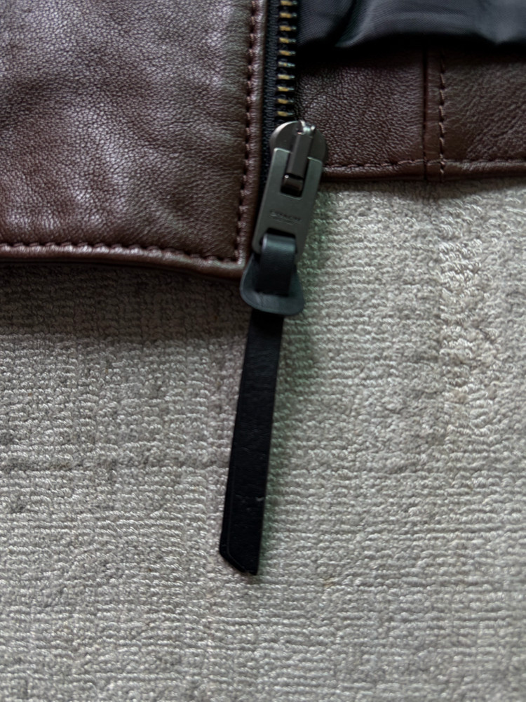 코치 시그니처 카페레이서 코티드 램스킨 라이더 자켓 이미지