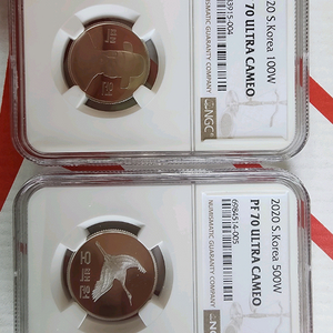 [희귀동전]한국은행 70주년 프루프 500원,100원 70등급 이미지