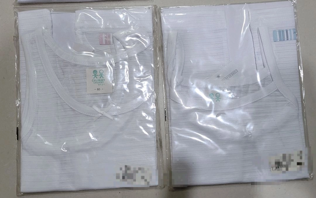 첨이첨이 여아런닝 60호4장 화이트색상 새상품 택포 이미지
