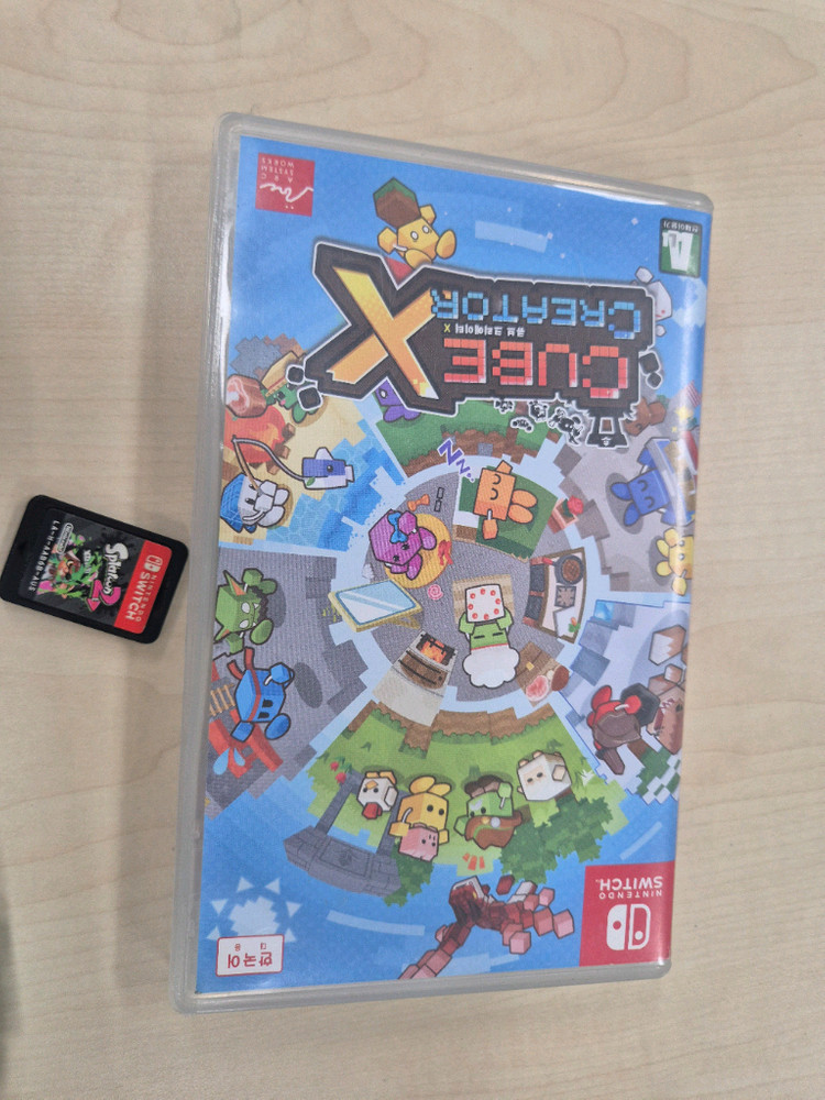 닌텐도 스위치 라이트 본체 + 큐브 크리에이터 X + 스플래튠2 게임칩 2개 이미지