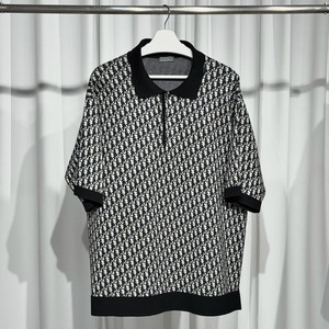 [새상품급/3XL]디올 오블리크 자카드 니트 카라티 폴로티 이미지